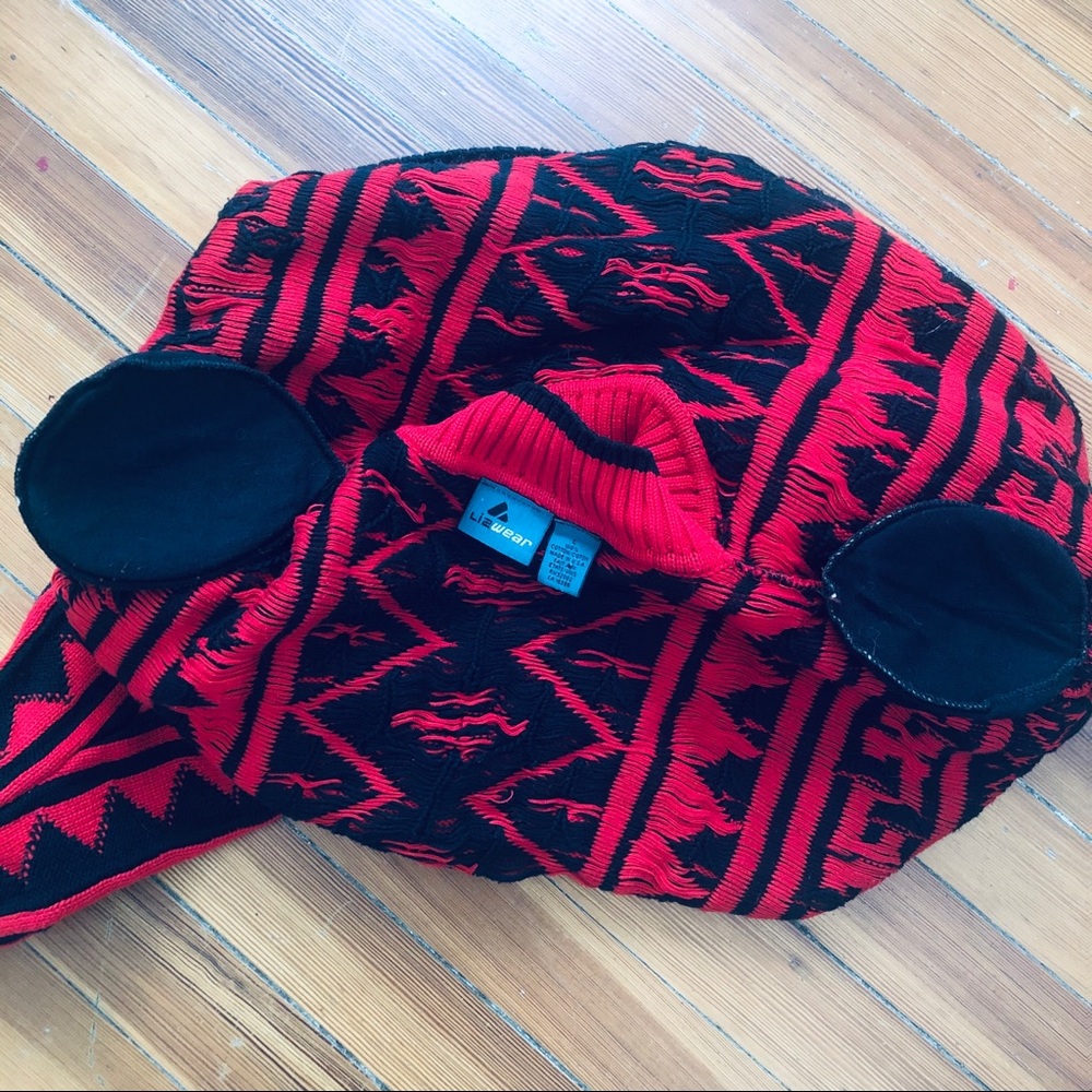 Vintage Graphic Red Sweater Lizwear 100% Cotton M - Picture 8 of 11